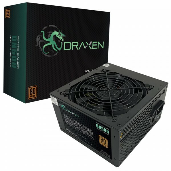 Fonte Draxen ATX 500W 80 Plus Bronze e PFC Ativo (DN500)