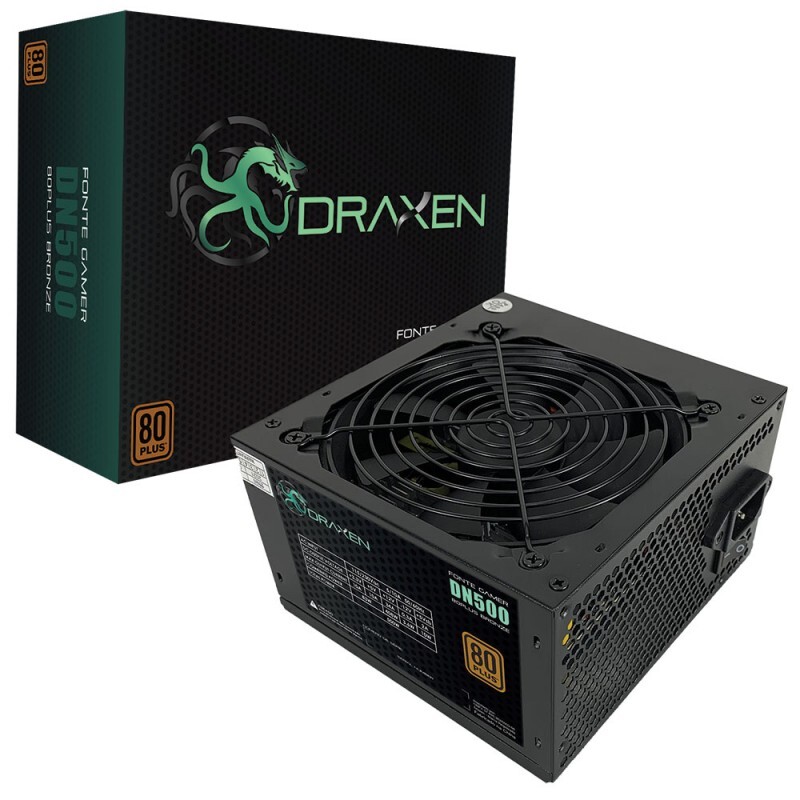 Fonte Draxen ATX 500W 80 Plus Bronze e PFC Ativo (DN500)