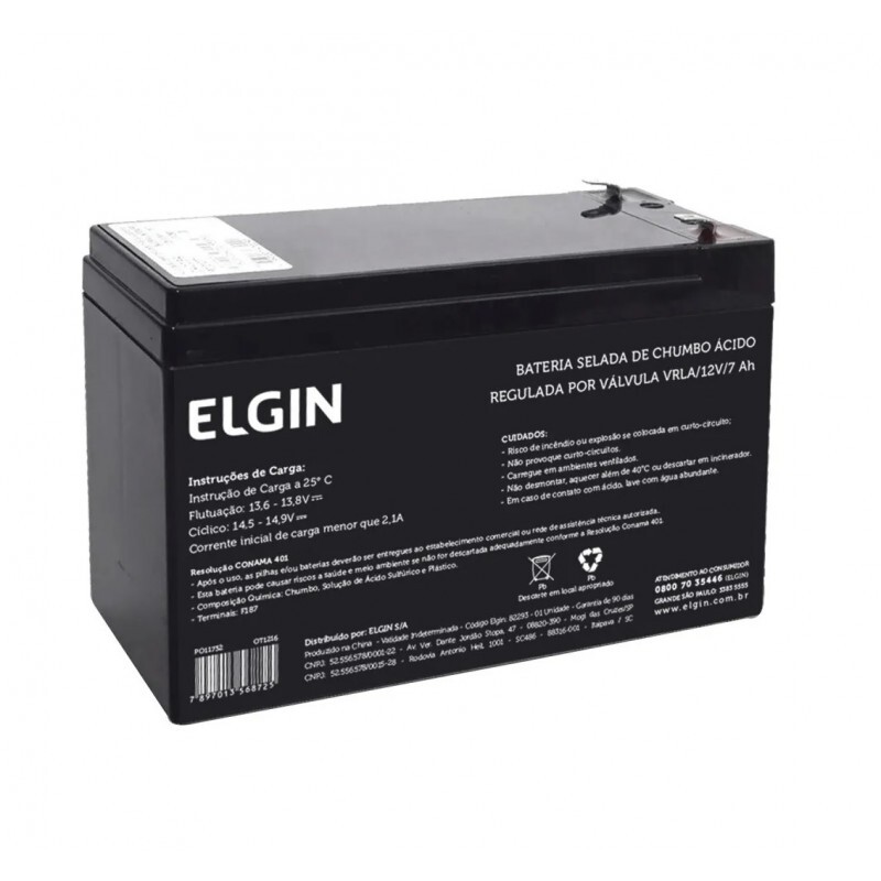 Bateria Selada Elgin 12V  7Ah (Nobreak)