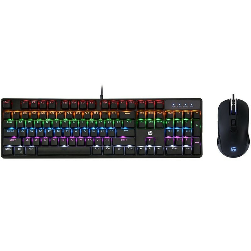 Teclado e Mouse Gamer HP Mecanico GM200 RGB Preto