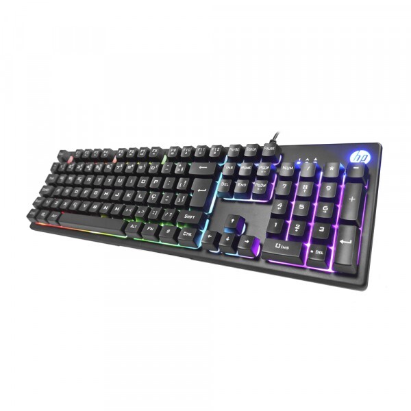 Teclado Gamer HP Membrana K500F RGB Preto