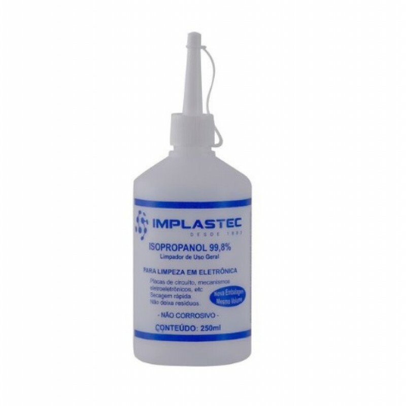 Alcool Isopropilico Implastec 99,8% 250 ml c/ Bico Aplicador