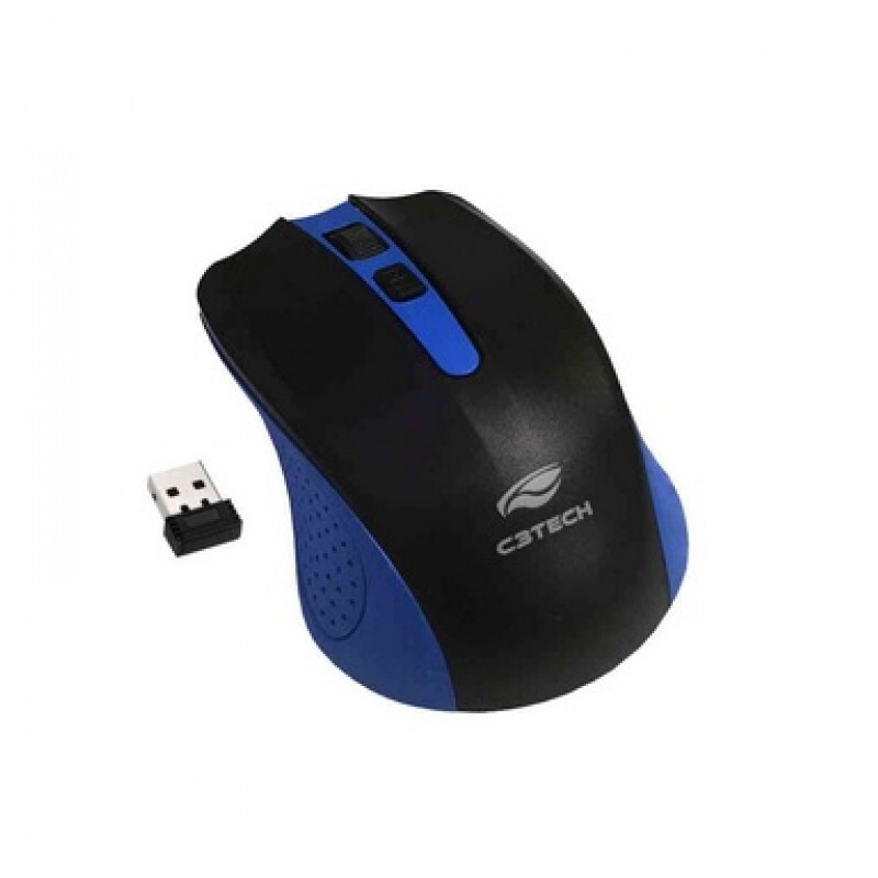 Mouse Sem Fio C3tech M-W20BL Preto com Azul