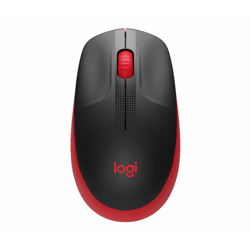 Mouse Logitech Sem Fio M190 Preto/Vermelho