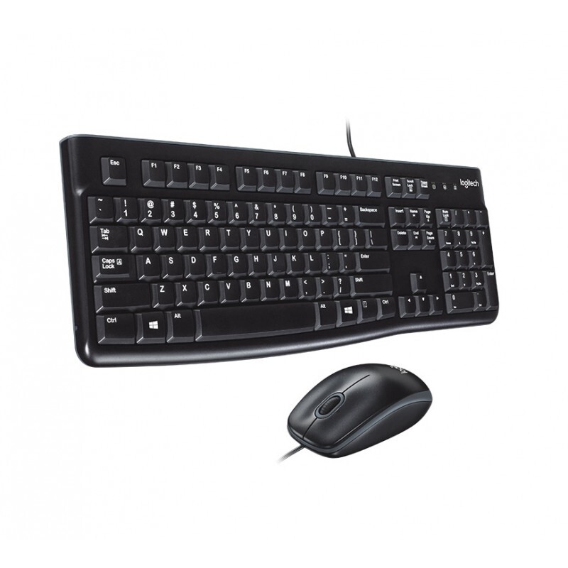 Teclado e Mouse Logitech USB MK120 Preto