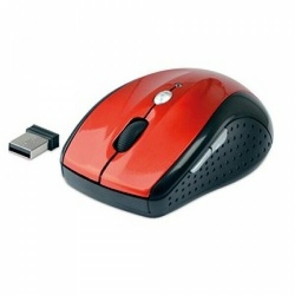 Mouse Sem Fio C3tech M-W012RD Preto com Vermelho