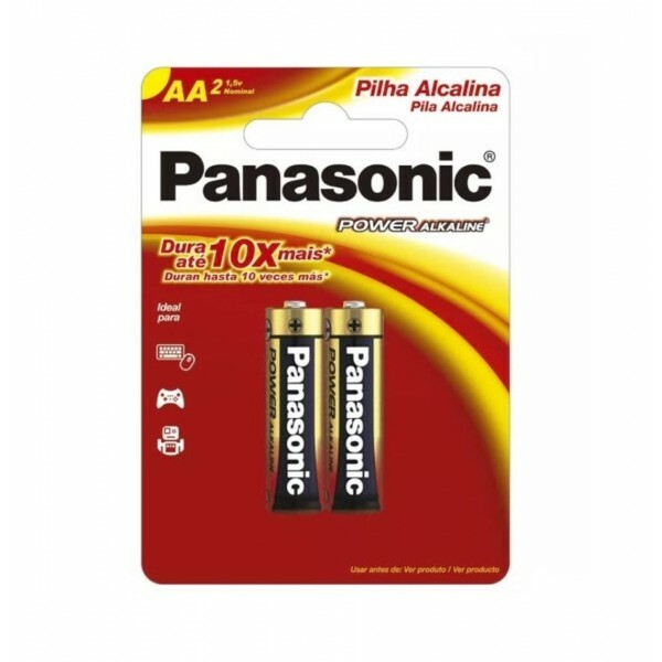 Pilha Alcalina Panasonic AA Blister com 2 unidades