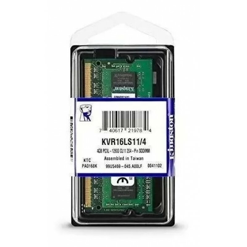 Memoria Kingston 4 GB DDR3L 1600 Mhz 1.35v Notebook