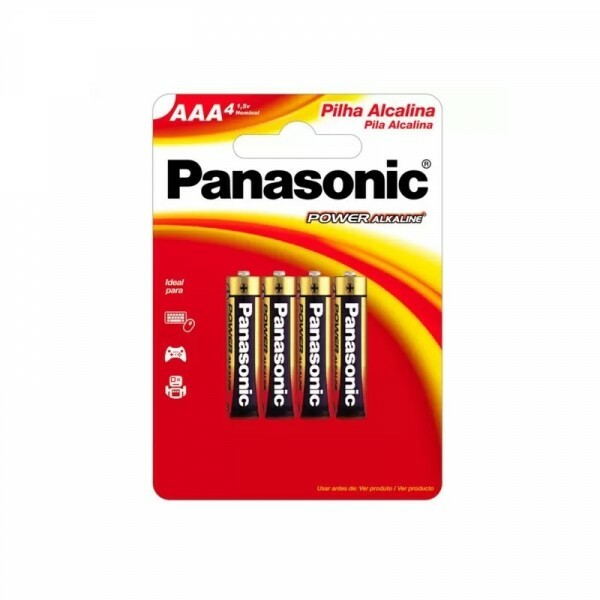 Pilha Alcalina Panasonic AAA Blister com 4 unidades