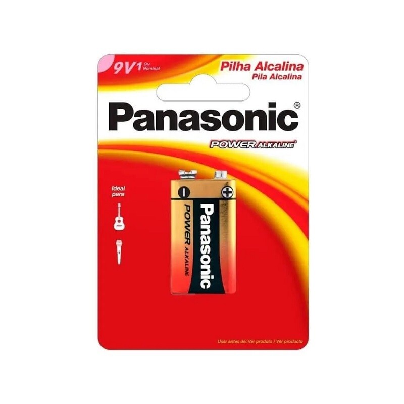 Bateria Panasonic Alcalina 9V (unidade)