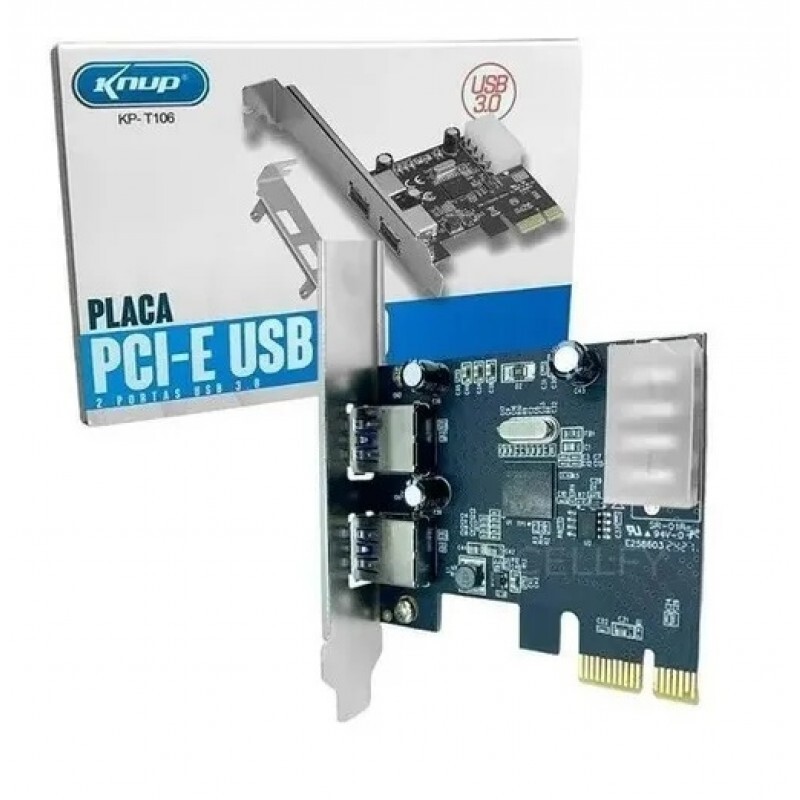 Placa Knup PCI-e com 2 Portas USB 3.0 KP-T106