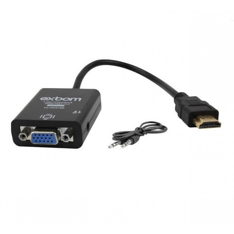 Cabo Conversor HDMI Macho X VGA Femea com Audio - CC-HWA60