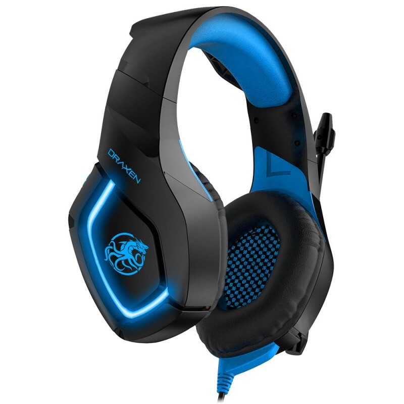 Headset Gamer Draxen DN100 Preto e Azul (DN100/BK-BL)