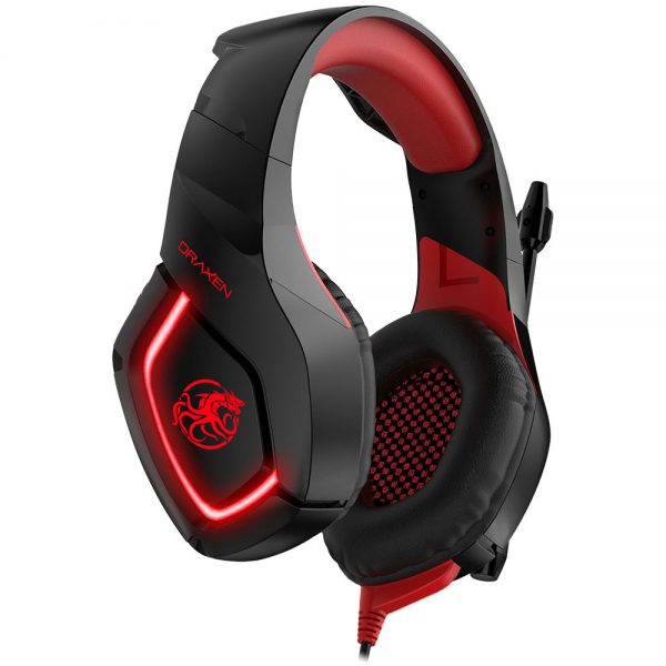 Headset Gamer Draxen DN100 Preto e Vermelho (DN100/BK-RD)