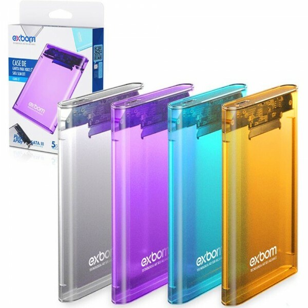 Case para HD 2.5" USB 3.0 CGHD-37 Transparente Colors - Exbom