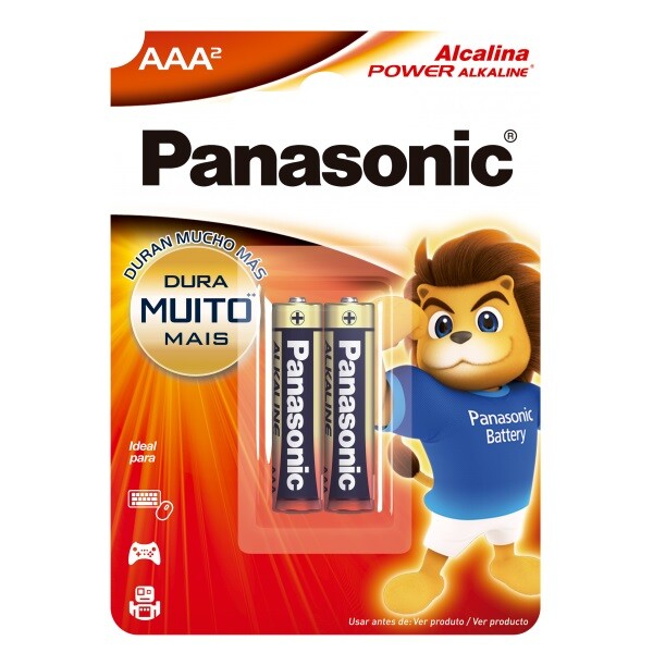 Pilha Alcalina Panasonic AAA Blister com 2 unidades