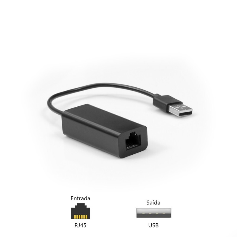 Cabo Adaptador USB 2.0/RJ45 ADP-USBLAN100BK PlusCable