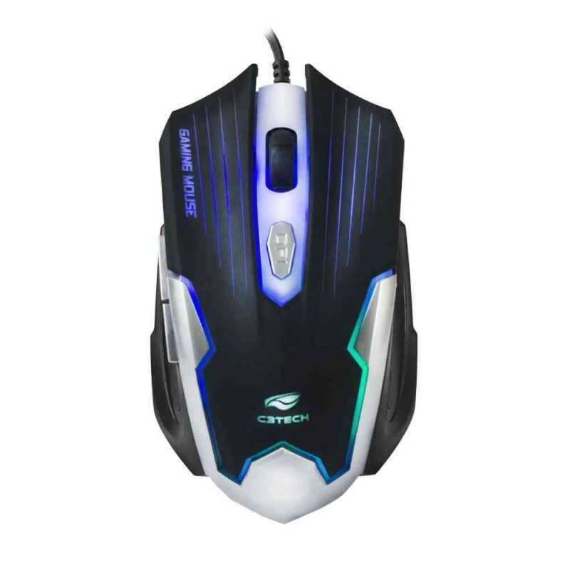 Mouse Gamer C3tech MG-11BSI Preto e Prata