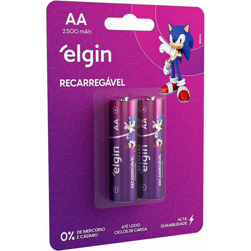 Pilha Recarregavel Elgin  AAA 1000 mah Blister com 2 unidades