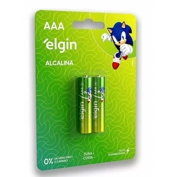 Pilha Alcalina Elgin AAA Blister com 2 unidades