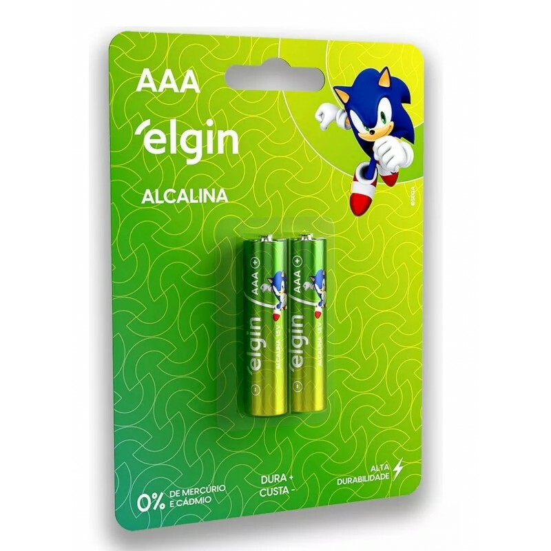 Pilha Alcalina Elgin AAA Blister com 2 unidades