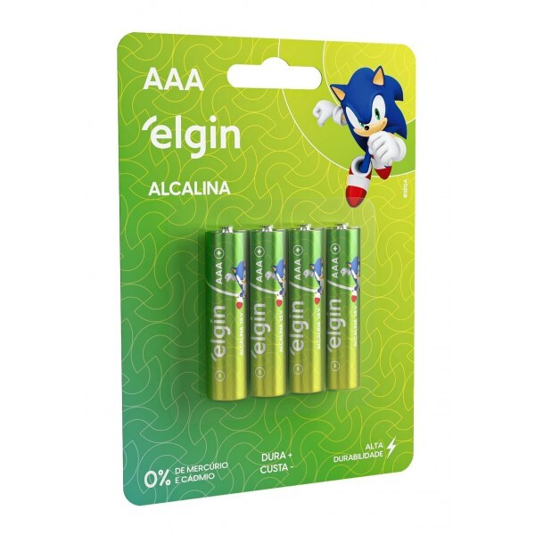 Pilha Alcalina Elgin AAA Blister com 4 unidades