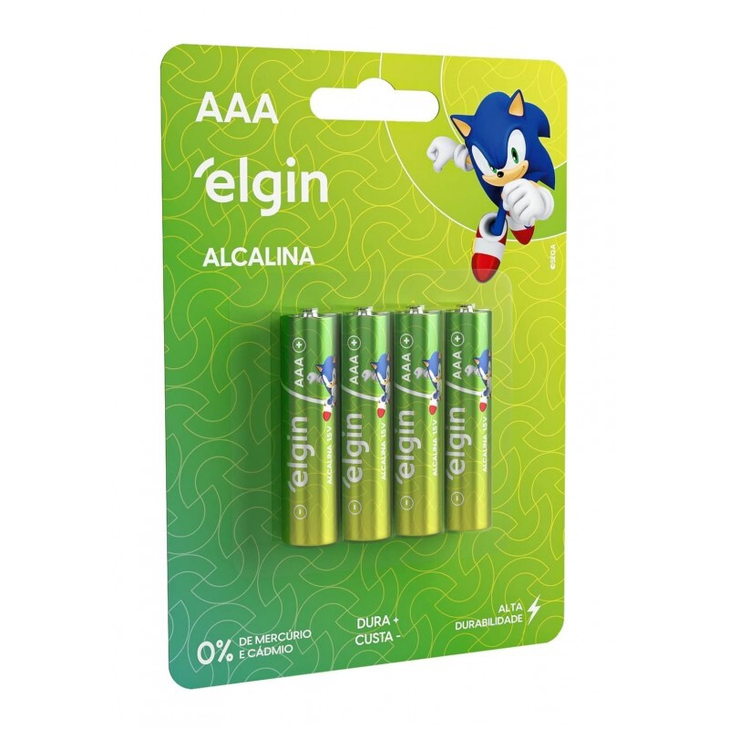 Pilha Alcalina Elgin AAA Blister com 4 unidades