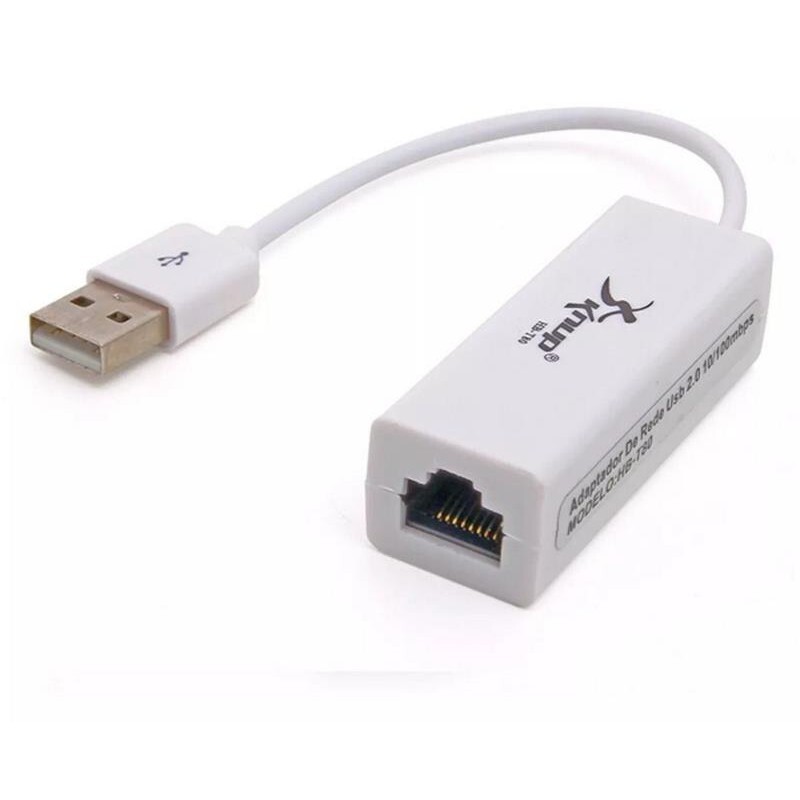 Cabo Conversor USB 2.0 X Rede RJ45 10/100 Mbps HB-T80 Branco