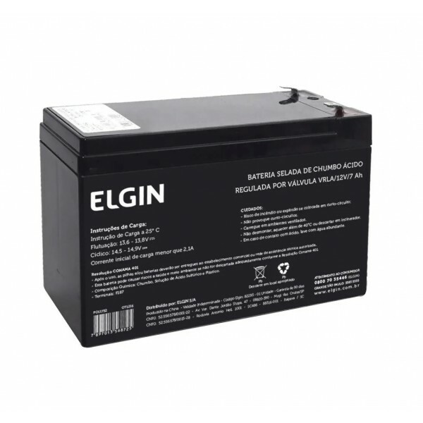 Bateria Selada Elgin 12V  7Ah Nobreak (Caixa com 10 unidades)