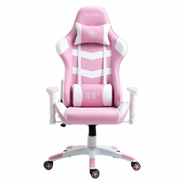 Cadeira Gamer Draxen DN3 Branco com Rosa (DN003/PK)