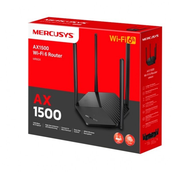 Roteador Mercusys Wi-Fi 6 Gigabit AX1500 MR60X Dual