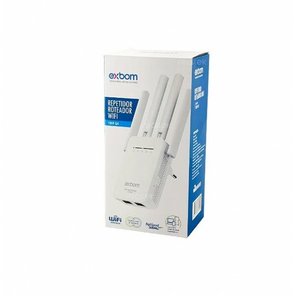 Repetidor Wireless Exbom 300 Mbps com 4 Antenas YWIP-Q4