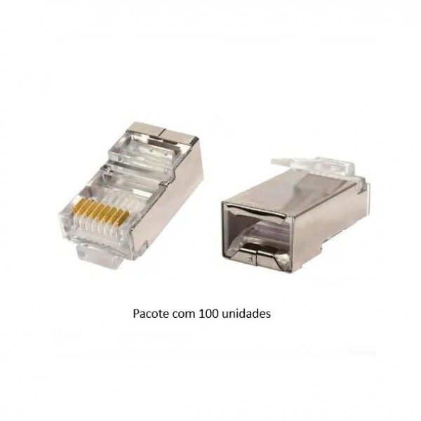 Conector RJ45 CAT5 Blindado (Pacote com 100 Unidades) - Storm