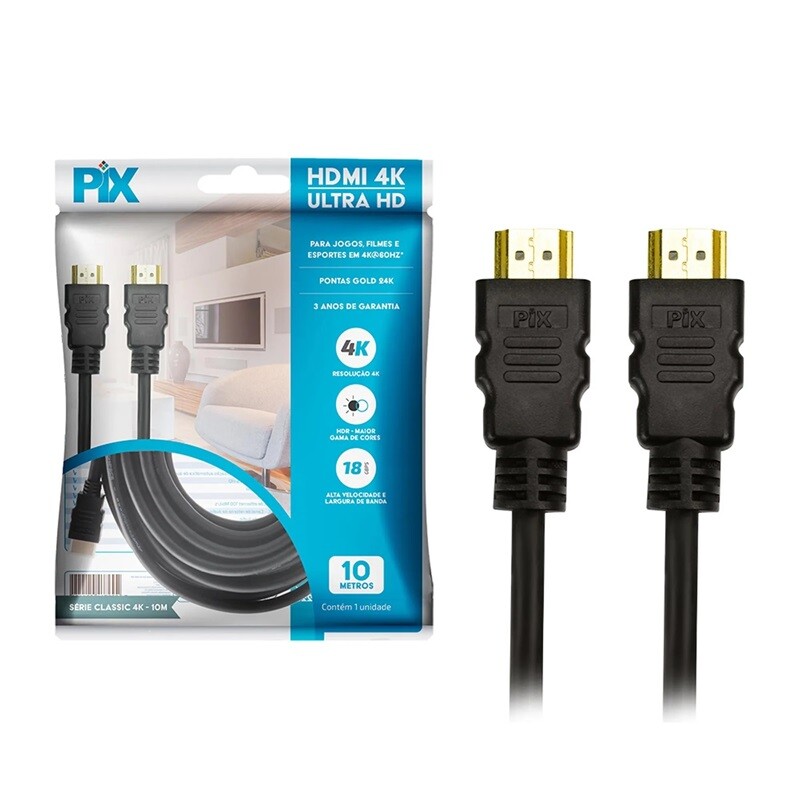 Cabo HDMI 1.4 - 4K - 10 Metros PIX