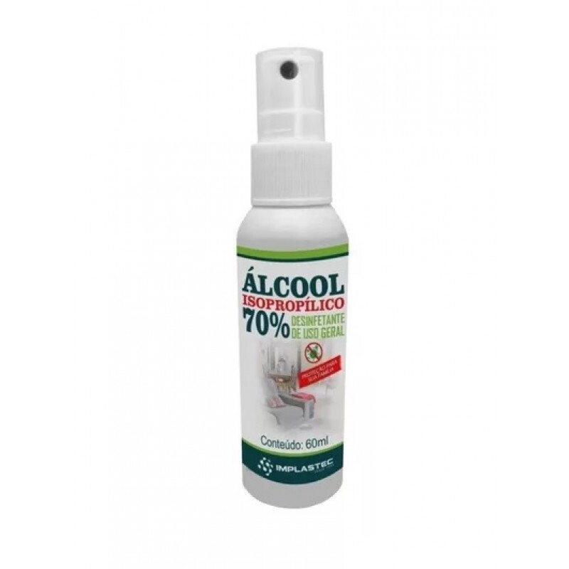 Alcool Isopropilico Implastec 70° 60 ml Pump