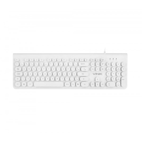 Teclado USB Vinik Multimidia Dynamic Circle DC110B Branco