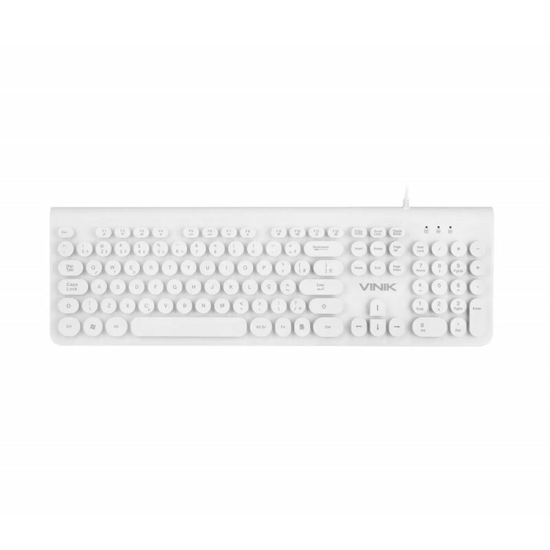 Teclado USB Vinik Multimidia Dynamic Circle DC110B Branco