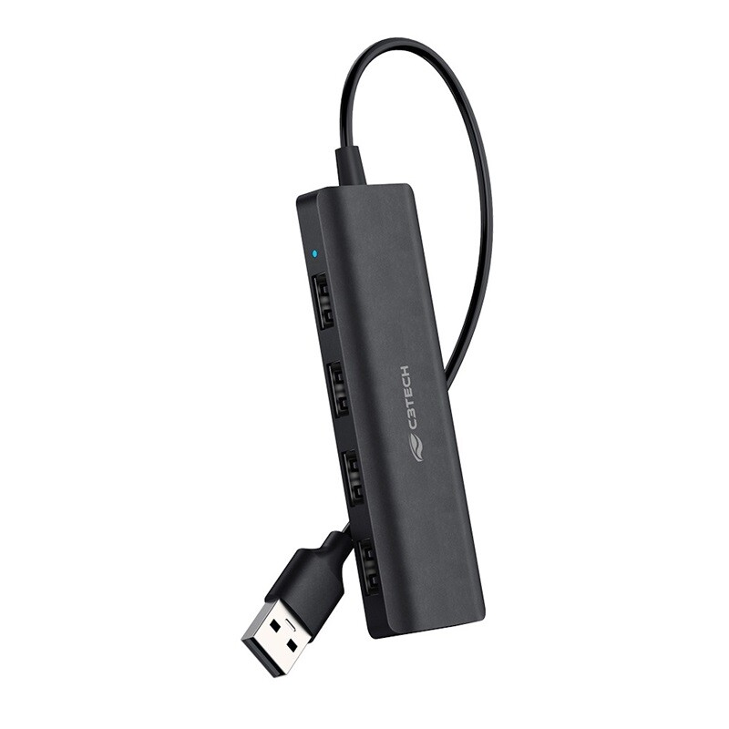 HUB USB 2.0 C3Tech 4 portas HU-230BK Preto