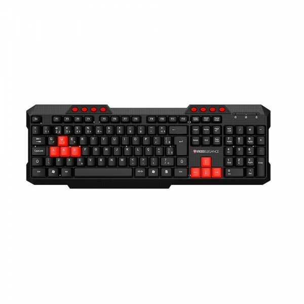 Teclado Kross USB Multimídia KE-K103V3 Preto