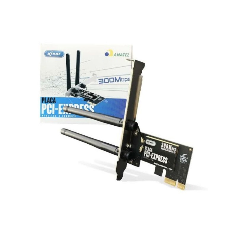 Placa Wireless Knup PCI-e 300 MBps KP-T118 com 2 Antenas