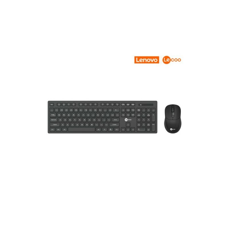 Teclado e Mouse sem Fio Lecoo KW201 Preto