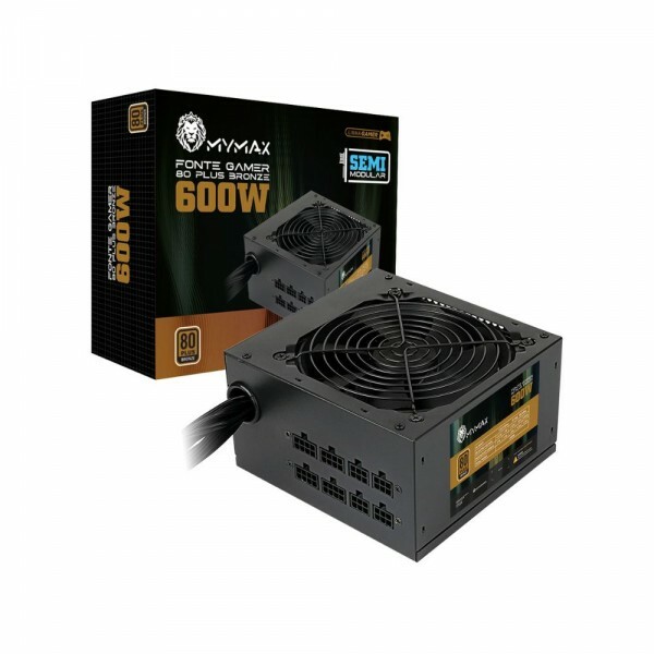 Fonte Mymax ATX 600W 80 Plus Bronze e PFC Ativo, Semi Modular (MPSU/FP650W)