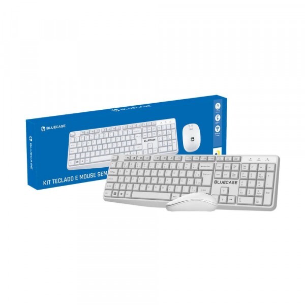 Teclado e Mouse Bluecase sem Fio BMTW01 Branco