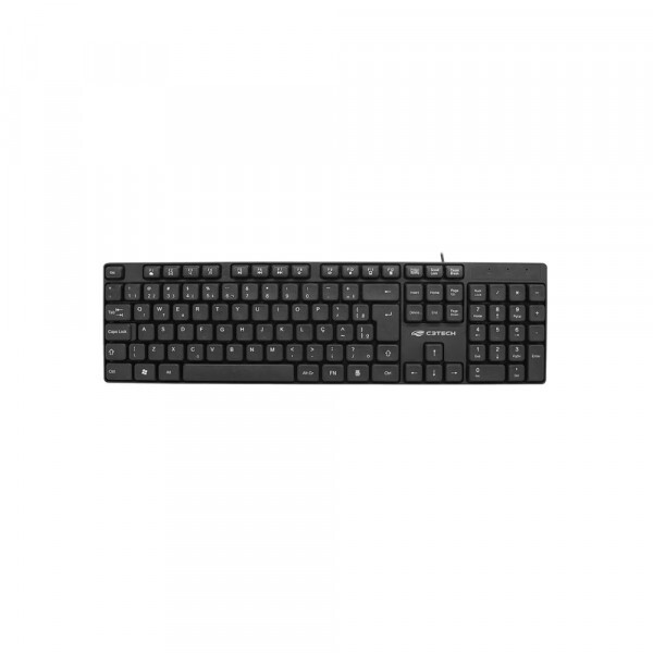 Teclado USB Multmídia KB-M10BK Preto C3Tech