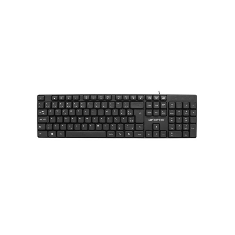 Teclado USB Multmídia KB-M10BK Preto C3Tech